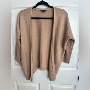 Blush Theory Hyori Cashmere Cotton Blend Waffle Knit Open Front Cardigan Size S